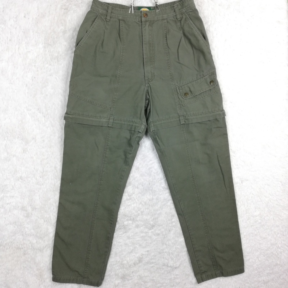 Vtg Cabela's Womens‎ Pants Convertible Trail Shorts Cargo Army Green Gorpcore 12